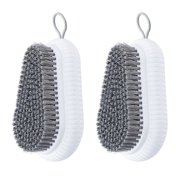 2pcs Shoe Brush Multifunctional Deep Cleaning Soft Bristles Household Laundry Cleaning Brush For Daily Use_h（White）