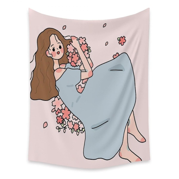 Wekity Girl Couple Liten Frisk Gobeläng Estetisk Konst Hembakgrund Tyg Dekoration Present Pool Gobeläng Vardagsrum Sovrumsdekoration (LY003, 39 X