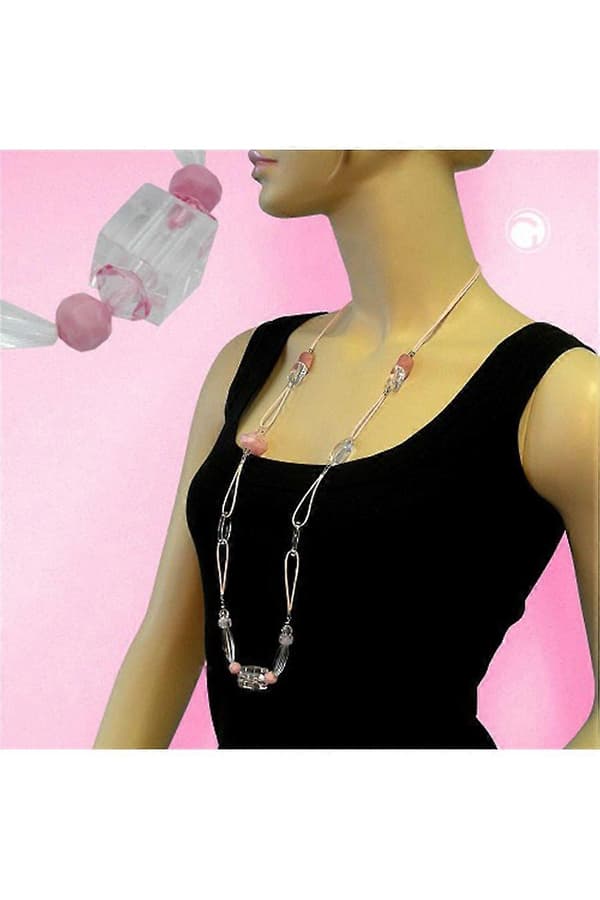 Halsband Ros Kristall 95cm - Gl01976