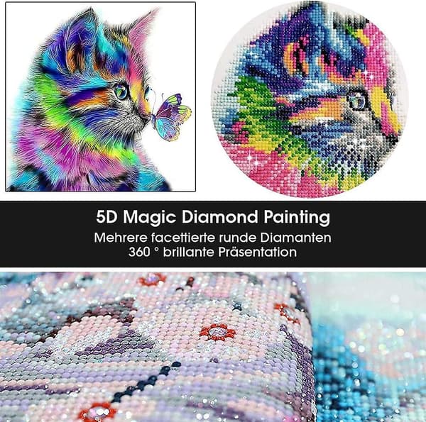 Gør-det-selv 5D Diamantmaleri Lille Kat Gulerod Stor Tiger Diamantmaleri Sæt Til Hjemmekontor Dekoration (35*35)