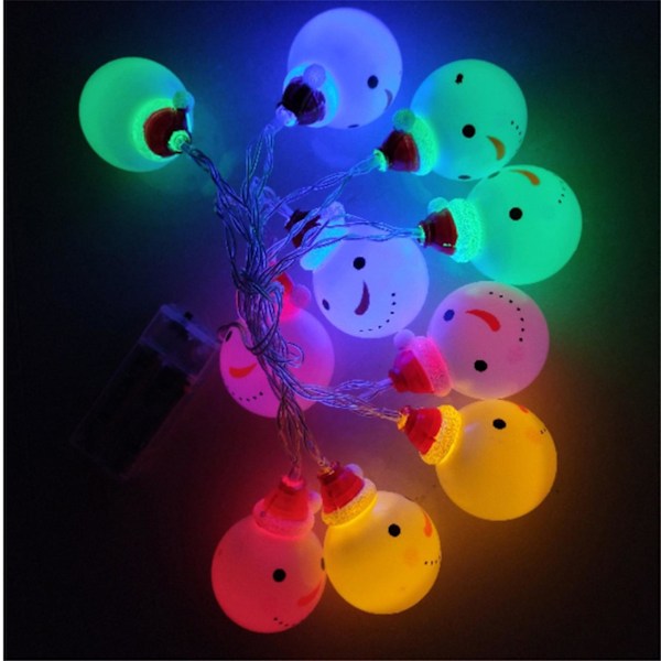 Juledekor Juledekorative lys Led Snømann dukke Batterilysstreng Jentehjerteromlayout Strenglys 3 meter 20 lys Usb-modell