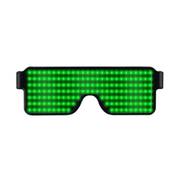 USB uppladdningsbara LED-ljusglasögon Smarta glasögon Mode Ljusglasögon Daglig dekoration Ljusglasögon Barklubb KTV Festkläder Grön