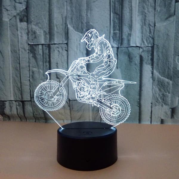 Lightzz Dirt Gaver til drenge, Motocross 3D Natlys Illus