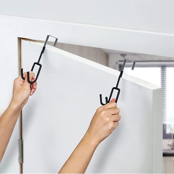 Över dörrkrokar - 4-pack kraftig arrangör över dörrhängare hållare