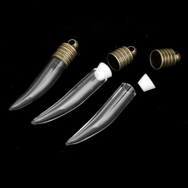 3x Mini Tomma Glas Chili Flaskor Berlocker Önskeflaskor Hänge 10st Klar