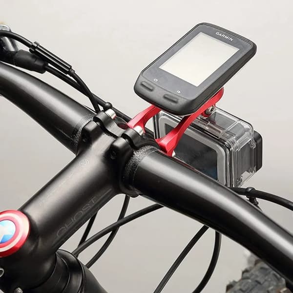 Justerbar cykelhållare, GPS-cykelcomputerhållare för datorlamphållare (röd)