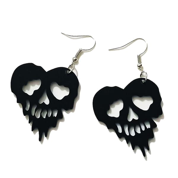 6 Styles Halloween Akryl Øreringe Kranie Bat Måne Spindelvæv Græskar Øreringe