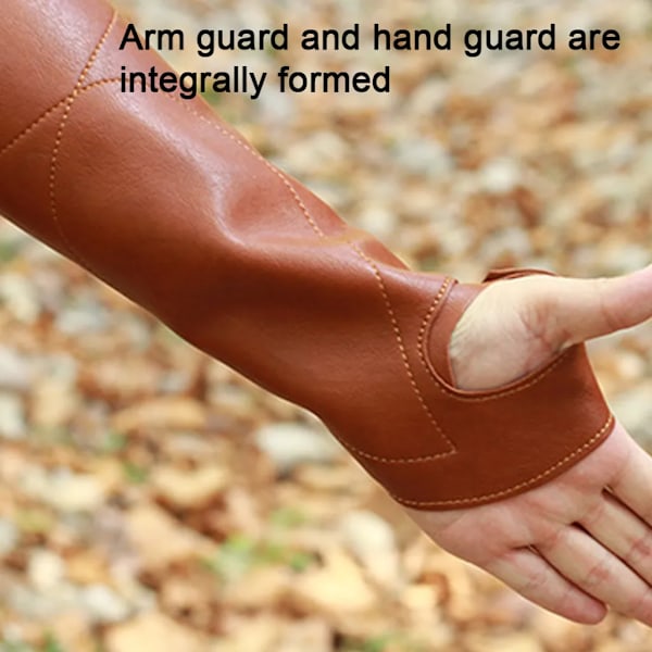 Traditionellt Läder Armskydd Bågskytte Armskydd Pil och Båge Bågskytteutrustning Utomhus Skyddsutrustning (Brun)