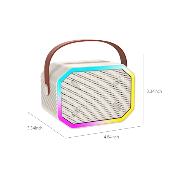 Bluetooth-högtalare Trådlös mikrofon Hemmastereo Karaoke-maskin（En storlek，Vit）