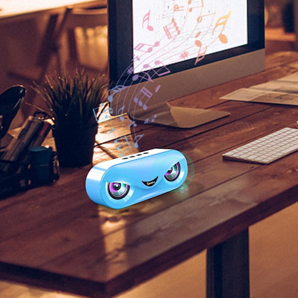 Rea-utbud M6Led Sju-färgsljus Trådlös Bluetooth-högtalare (Blå)