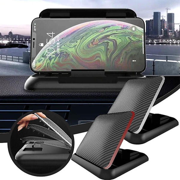 Solskjerm Bil Dashbord Telefon GPS Holdere Fester Sklisikker Matte Puta Stativ Universal（Svart sølv）
