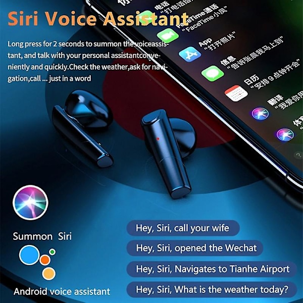 Tws Trådløse Bluetooth Ørepropper Hifi Stereo Lyd Øretelefoner Berøringskontroll Sport Hodetelefoner Håndfri Anropsheadset Med Laderetui For Smarttelefon