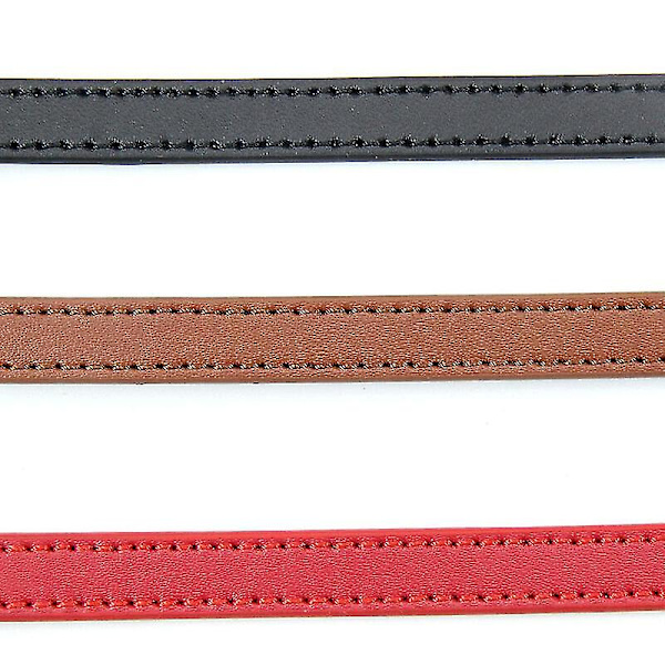 Læderhalsbånd til katte og hvalpe, justerbar 20cm-27cm cm - Brun