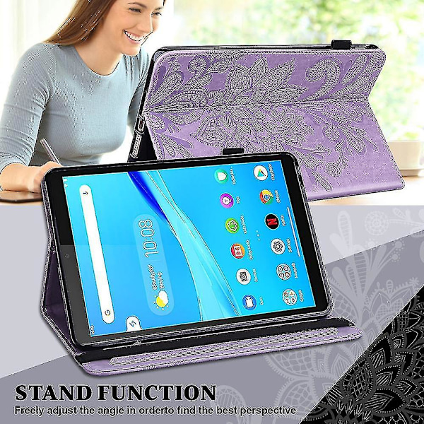 Lombokstativ Tablettdeksel med mønster for Lenovo Tab M10 Plus/Smart Tab M10 FHD Plus TB-X606F（Stil C Lenovo Tab M10 Plus，Lilla, Lilla）