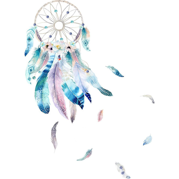 Mural Dream Catcher Väggdekal Fjäder Dream Catcher Väggklistermärke Poster Pojke Flicka Dream Catcher För Sovrum Fjäder Väggklistermärke Väggdekoration