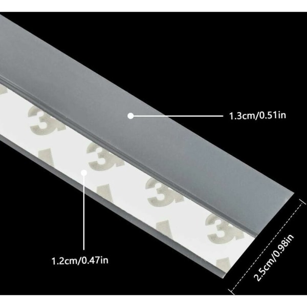 2,5 x 500 cm silikoneklæbende dørvindue tætningslister gennemsigtige vandtætte vindtæt støvtæt lydabsorberende (gennemsigtig)