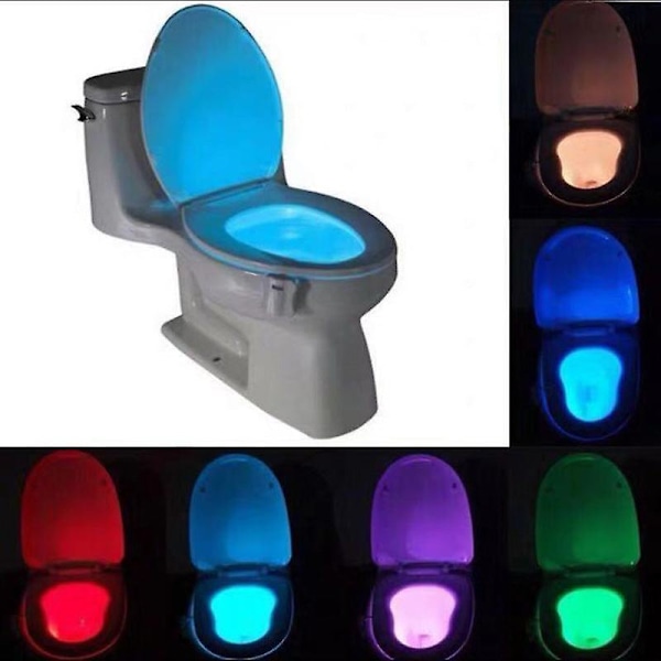 8-färgad nattbelysning färgförändrande liten nattlampa led multifunktionell barn toalett hängande toalettlock induktion nattljus