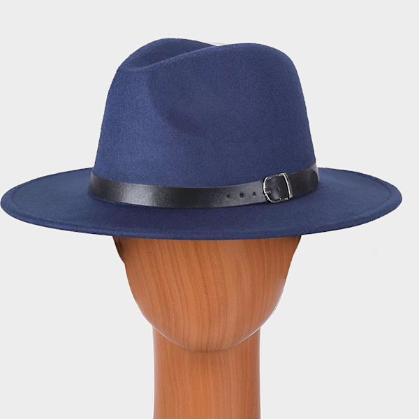 Brittisk stil jazz keps andningsbar slitstark enfärgad fedora hatt för dagligt bruk Qinhai（En storlek, svart）