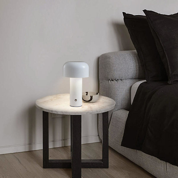 2024 Soppbordlampe Tre Farger LED Lys Perler Trinnløs Dempende Sopplampe Nattlys for Soverom Sengekanten Hvit
