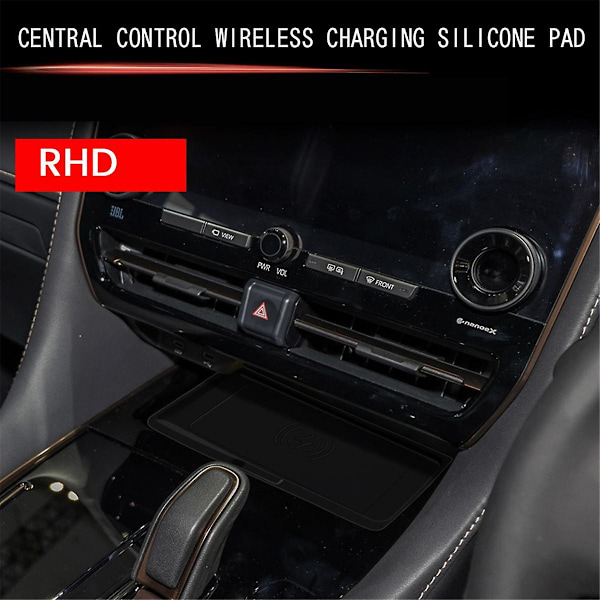 Til ALPHARD/VELLFIRE 40 Serise 2023+ Center Console Trådløs Oplader Måtte Anti- Pad RHD（Sort）