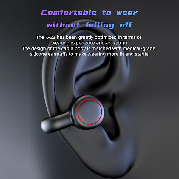 Tws Bluetooth 5.3 True Wireless Ear-clip -kuulokkeet, matalan latenssin pelikuulokkeet, Hifi-stereokuulokkeet, vedenpitävät urheilukuulokkeet, langattomat kuulokkeet