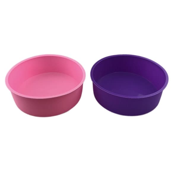 4 stk 6 tommer (rosa+lilla+blå+rød) Rund Silikon Kakeform | Kakeform