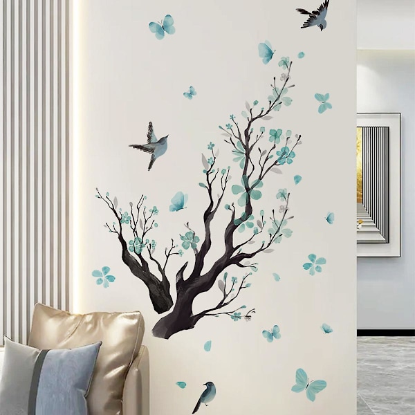 Wall stickers watercolor birds branches background