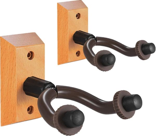 Gitarrväggfäste Hängare Äkta Hårdträ 2-pack Gitarrhängare Väggkrok Hållare Stativ Display Med Skruvar - Lätt att installera - Passar alla storlekar Gitarrer, Bas