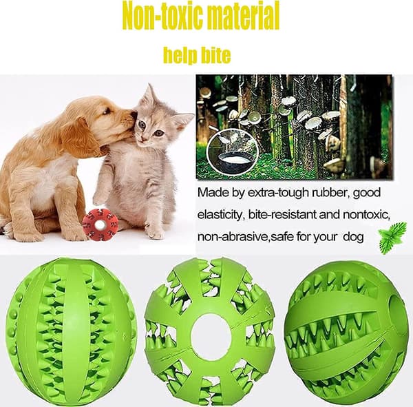 2 stk hundemolarball, hundegummikule, uforgjengelig hundeball, solid gummikule