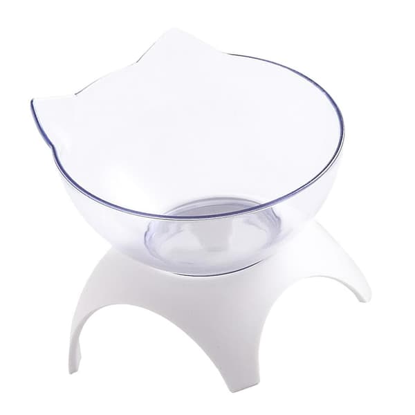 Multi Clear Bowl hævede katteskåle - kæledyrsfoder og vandautomat med stativ til katte og hunde - enkelt skål design
