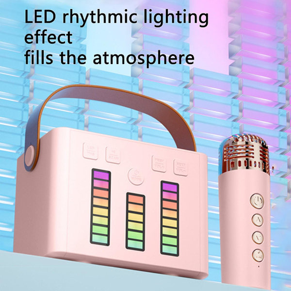 Fargerike lys Bluetooth-høyttaler med mikrofon Multifunksjonell Bluetooth-lyd trådløs mini-stereo