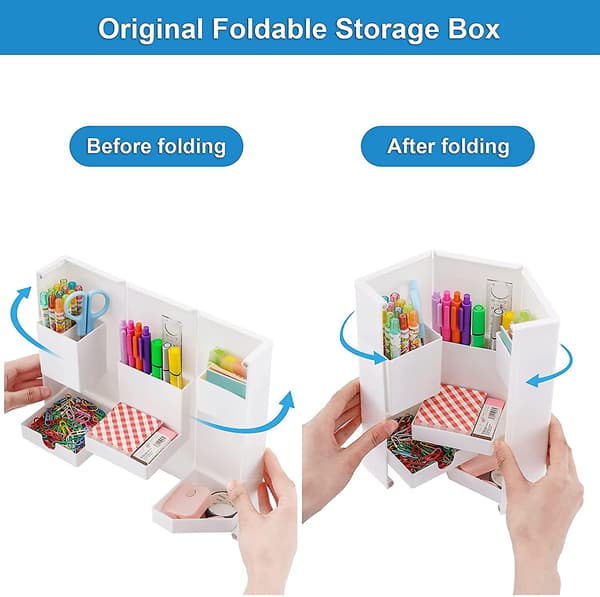 Foldbar Penneholder, Sød Magnetisk Åbning Og Lukning Kunstforsyningsholder Med Blyantholder