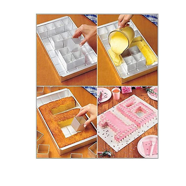 Aluminium bakformar/kakform justerbar non-stick för versaler bokstäver siffror DIY bakformar set kakformar bröllop födelsedag dop