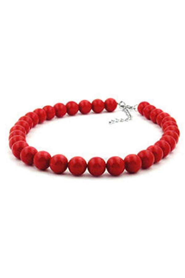 Halsband Mörkröda Pärlor 12mm 70cm - Gl01511-70