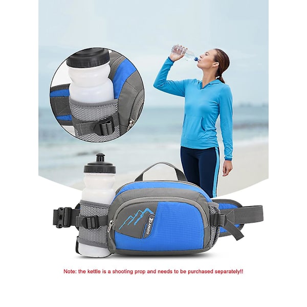 Fanny Pack - Juoksuvyölaukku - Puhelimen Kotelo - Pulloteline - Vedenpitävä - Pyöräilyyn - Juoksuun - Vaellukseen - Hydratointiin - Lenkkeilyyn