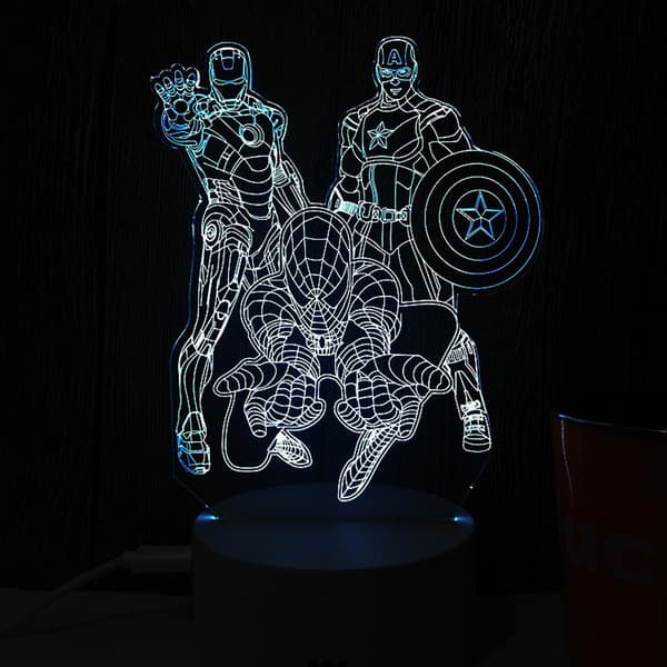 3D Illusion Lampe Anime Karakter 3D LED Natlys