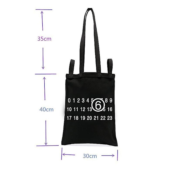 Lerretsveske Konsist Stil Lerretsveske Svart Trykk Skulderpose Handlepose Tote Bag