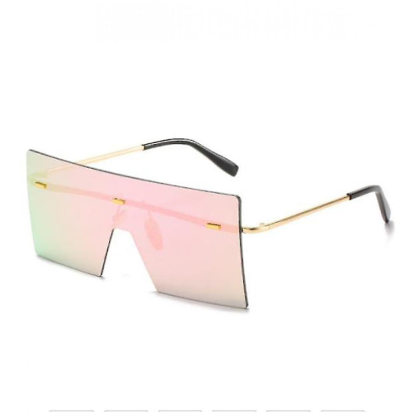 Lyse rosa overdimensionerede firkantede stelfri solbriller unisex