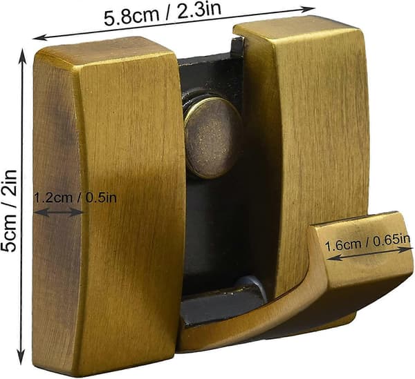 Antika Mässings Handdukskrokar Vikbara Fällbara, Tunga Kappkrokar Väggmonterade 2-pack, Rostfria Rymd Aluminium Väggkrokar för Badrum Sovrum Stäng