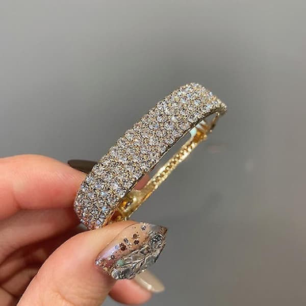 Rhinestone hårklemme hestehale hårnål styling tilbehør til kvinner, sett med 2 stk - gull, sølv