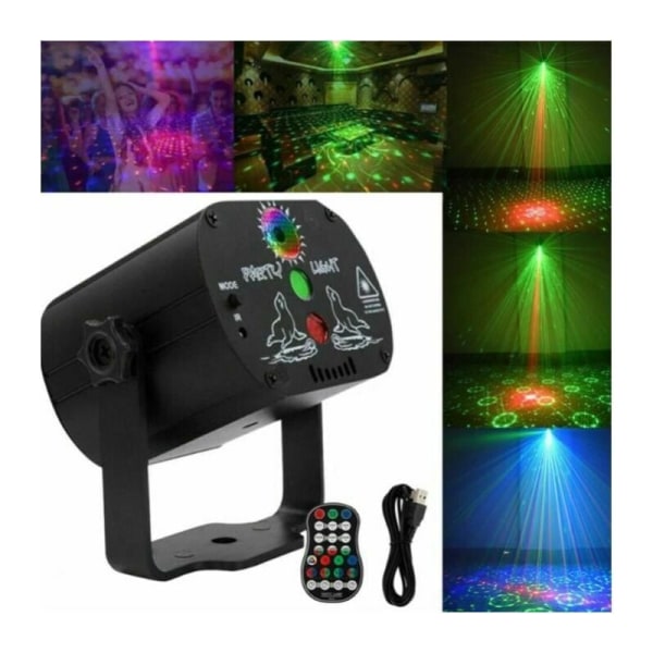 Stage Light Mini USB Laser Light med fjernbetjening LED Stage Flash KTV Home Entertainment Dekorative Lights