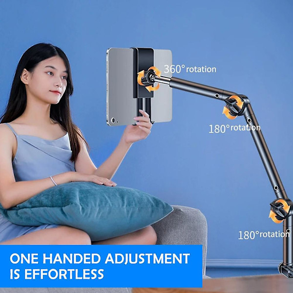 360° roterende lang arm skrivebord seng telefonholder stativ lat tablet montering brakett（Som vist）