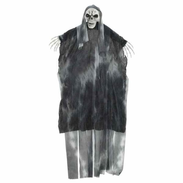 Sorte jule- og sæsonbestemte dekorationer - Hængende spøgelse Halloween 3 stk. Sort 66x110 cm Polyester C26156