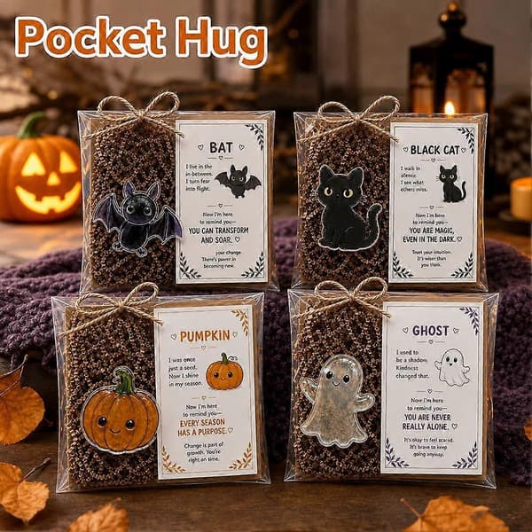 Halloween-present för humörstöd – Mini-minnessak i glas för stresslindring C