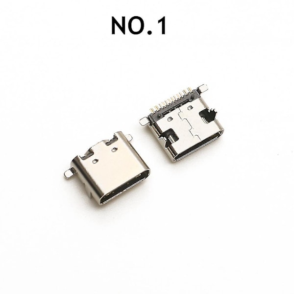 100 st/parti 10 modeller Typ-C USB-laddningsdockningskontakter Blanda 6-stifts och 16-stifts Använd för telefon och Digita yuante