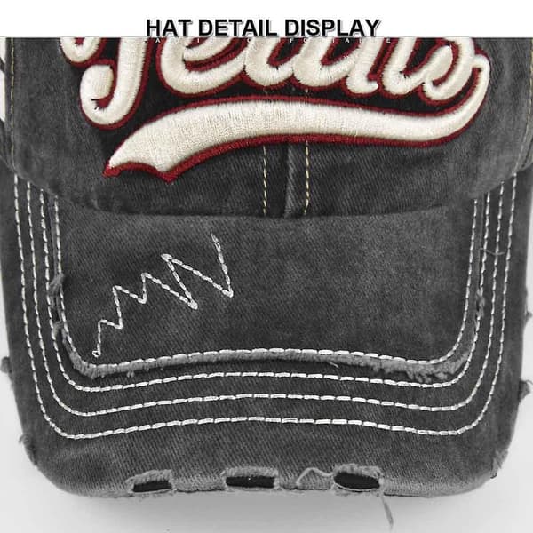 Vasket Baseball Cap Ny Brodert Baseball Cap Tredimensjonal Patch Broderi Peaked Hat Sol Visor
