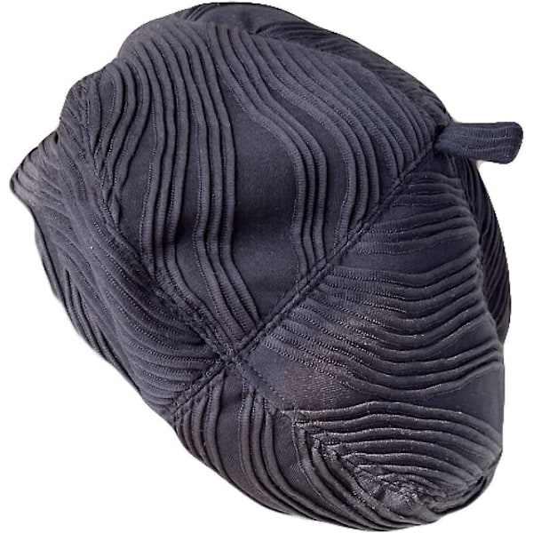 Baret Hatte til Kvinder Sky Striber Ottekantet Hat Casual Hue Beret Åndbar Elegant Reliefs Ruffles Retro Bud Hat（One Size，Lyseblå）