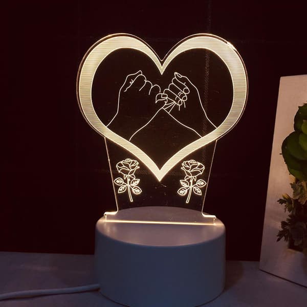 3D LED nattlampa akryllamp fjärrkontroll 3D