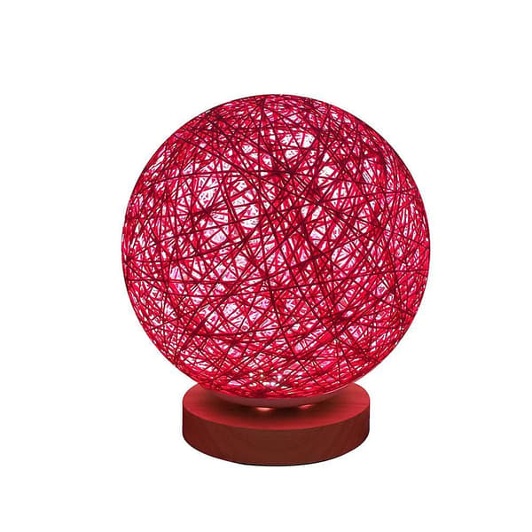 3D USB-opladning LED rattan måne natlys måneskin bordlampe（F，Multicolor）