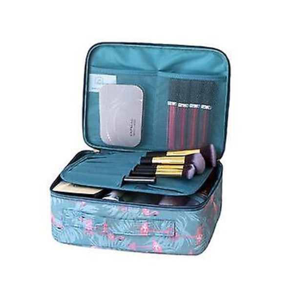 Travel Makeup Bags Organizer Toiletry Case Portable Storage Bag Cosmetic Makeup Brushes Toiletry Accessories / A-Black Lemon-B-Blue Flamingo